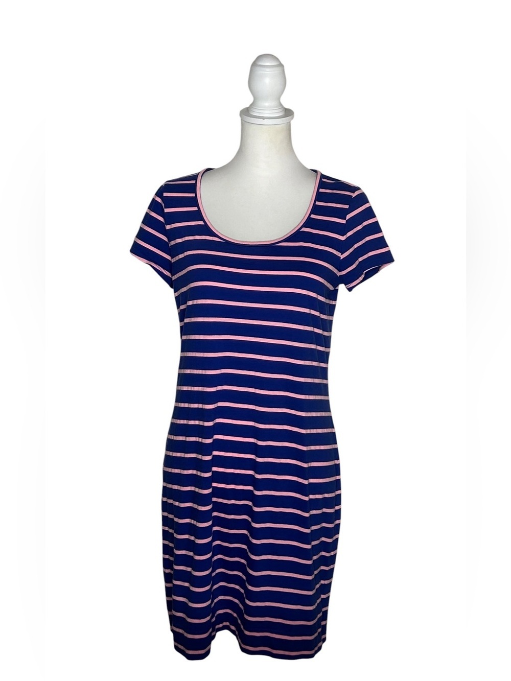 Lilly Pulitzer Beacon Dress EUC Short sleeve Sz M Blue Pink Preppy Coastal
